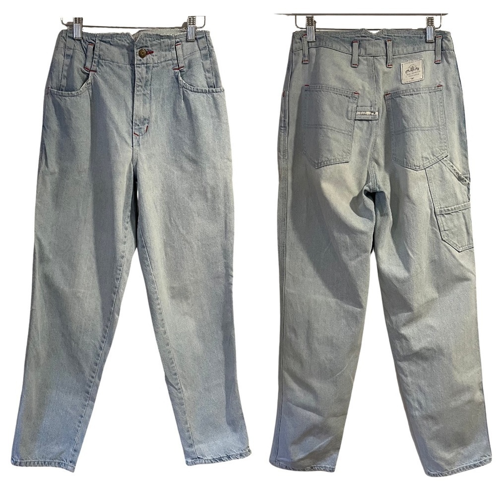 𝅺Vintage 30/30 Buffalo Light Wash Relaxed Denim High Waist Wide Leg 80s 90s
